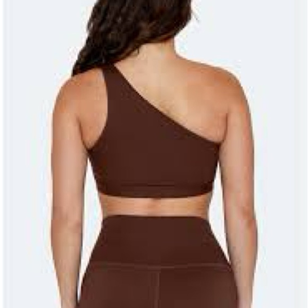 Brown One-Shoulder Sports Bra - Picture 2 of 4